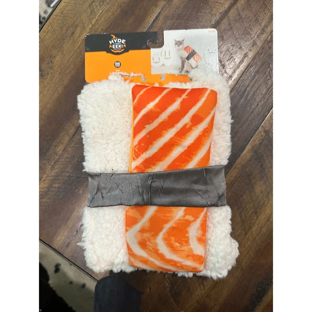 Hyde and EEK Boutique Cat Sushi Costume Orange White Sherpa One Size New
